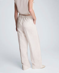 Kenneth Cole Pull On Wide Leg Linen Pant | PURE WHITE