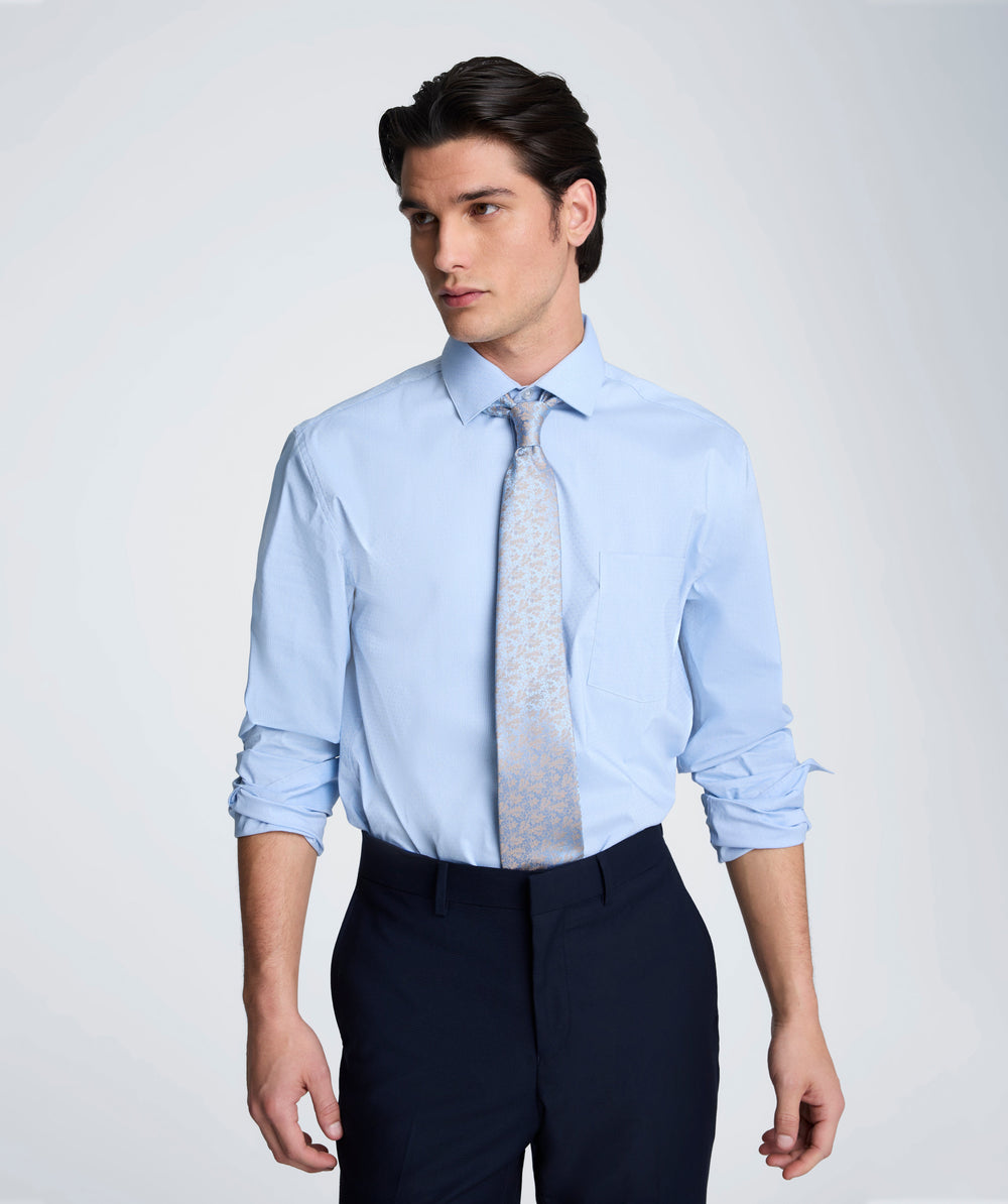 Kenneth Cole REACTION - Slim Fit Flex Stretch Dress Shirt | BLUE STRIPE