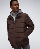 Kenneth Cole Chocolate Puffer Jacket – Plush Fill & Jersey Hood | KC | CHOCOLATE