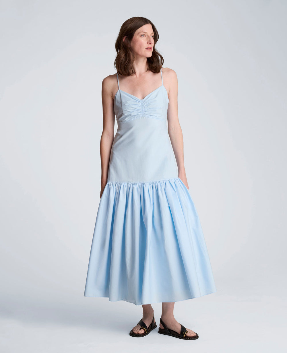 Kenneth Cole Sweetheart Bubble Flounce Midi Dress | TRANQUIL BLUE