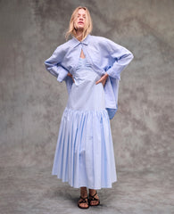 Kenneth Cole Sweetheart Bubble Flounce Midi Dress | TRANQUIL BLUE