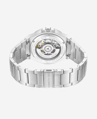 Kenneth Cole Skeleton Automatic Silver-IP Black Dial Stainless Steel Bracelet Watch | SILVER