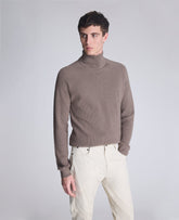 Kenneth Cole Shop Foldover Turtleneck Sweater: Light Brown Heather | KC | LIGHT BROWN HEATHER