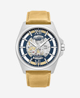 Kenneth Cole Men's Skeleton Automatic Watch with Tan Leather Strap | KC | TAN
