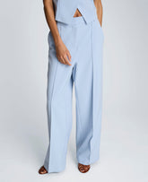 Kenneth Cole Fly Front High Rise Wide Leg Pintuck Pant | BLUE DAWN
