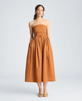 Kenneth Cole Ruched Strapless Midi Dress | NUT