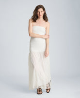 Kenneth Cole Strapless Mesh Maxi Dress | PURE WHITE