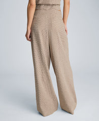 Kenneth Cole High Rise Fly Front Wide Leg Triple Pleat Pant | BRUNETTE/PUR WHT