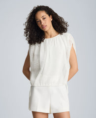 Kenneth Cole Bubble Top with Ties | PURE WHITE