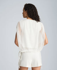 Kenneth Cole Bubble Top with Ties | PURE WHITE