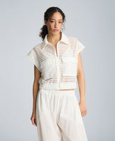 Kenneth Cole Zip-Up Vest Cardigan with Chest Pocket | PURE WHITE