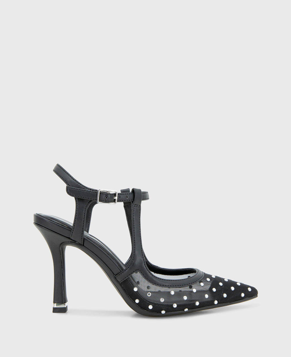 Kenneth Cole Shop Romi Black Stud Mesh Slingback Heel | Kenneth Cole | BLACK STUD MESH