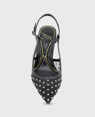 Kenneth Cole Shop Romi Black Stud Mesh Slingback Heel | Kenneth Cole | BLACK STUD MESH