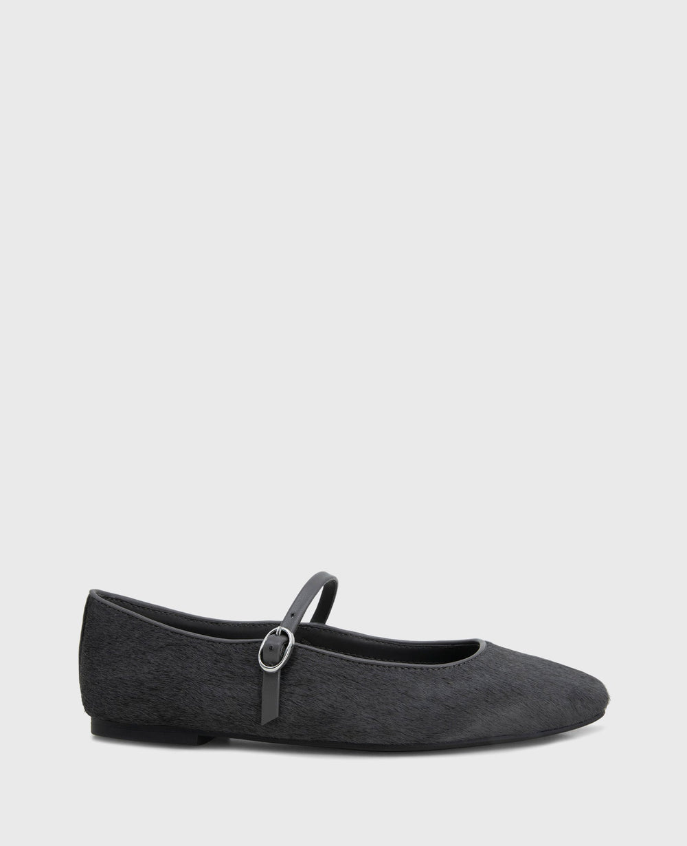 Kenneth Cole Shop Jasper Charcoal Calf Hair Ballet Flat | Kenneth Cole | CHARCOLE CALF HAIR