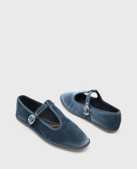 Kenneth Cole Verona Blue Velvet T-Strap Mary Jane Flat | Kenneth Cole | BLUE VELVET