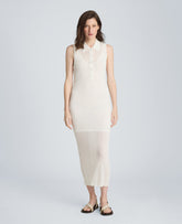 Kenneth Cole Varigated Polo Cap Sleeve Sweater Dress | PURE WHITE