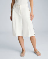 Kenneth Cole High Rise Fly Front Long Short with Rivet Side Snap | PURE WHITE