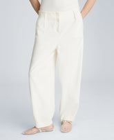 Kenneth Cole High Rise Fly Front Tapered Leg Pant | PURE WHITE