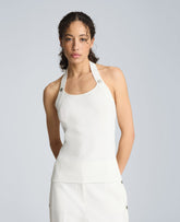 Kenneth Cole Halter Neck Tank with Gromet Detail | PURE WHITE