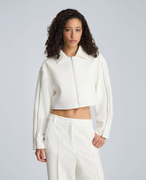 Kenneth Cole Zip-Up Jacket with Zipper Sleeves | PURE WHITE