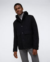 Kenneth Cole Shop Black Boucle Wool Jacket with Jersey Hood – Men’s Fit | BLACK