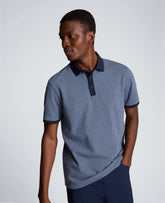 Kenneth Cole Contrast Placket Button Polo | BLUE/NAVY