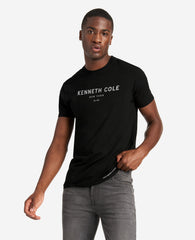 Kenneth Cole Shop 1983 Logo Tee – Black Unisex Cotton Stretch Fit | KC | BLACK