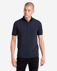 Kenneth Cole Navy Polo Shirt with Colorblock Collar – 4-Way Stretch | KC | NAVY