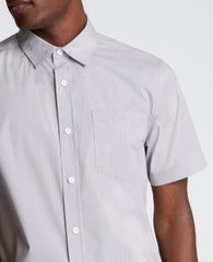 Kenneth Cole Short Sleeve Sport Shirt with Chest Pocket | ABSTRACT OXFORD GEO BLACK