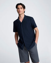 Kenneth Cole Knit Camp Shirt | NAVY