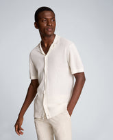 Kenneth Cole Knit Camp Shirt | WHITE