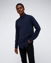 Kenneth Cole Shop Men’s Navy Stretch Button-Down Shirt with Pocket | KC | NAVY
