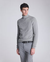 Kenneth Cole Shop Foldover Turtleneck Sweater: Grey Heather Ribbed | KC | GREY/HEATHER