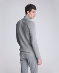 Kenneth Cole Shop Foldover Turtleneck Sweater: Grey Heather Ribbed | KC | GREY/HEATHER