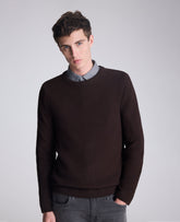 Kenneth Cole Shop Popcorn Crew Sweater: Dark Brown Textured Knit | KC | DARK BROWN