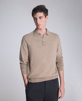 Kenneth Cole Men's Long Sleeve Button Sweater Polo, Light Brown Heather | LIGHT BROWN HEATHER