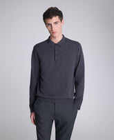 Kenneth Cole Buy Men's Long Sleeve Button Sweater Polo, Charcoal Heather | CHARCOLE HEATHER