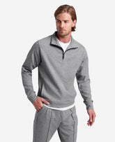 Kenneth Cole Quarter-Zip Mock Knit Jacket | GARGOYLE HEATHER