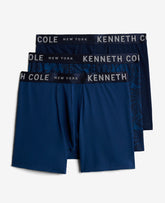 Kenneth Cole Shop 3-Pack Navy Micro Stretch Boxer Briefs for Men | KC | NAVY/BLUE