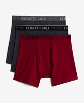 Kenneth Cole Shop 3-Pack Micro Stretch Boxer Briefs – Classic Comfort | KC | BLACK/GREY/RED
