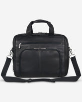 Kenneth Cole Colombian Leather Top Zip Messenger Bag | BLACK