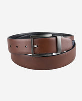 Kenneth Cole Stretch Reversible Logo Inset Tab Belt | BROWN/BLACK