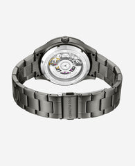 Kenneth Cole Skeleton Automatic Gun Metal Bracelet Watch | GUN