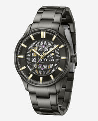 Kenneth Cole Skeleton Automatic Gun Metal Bracelet Watch | GUN