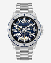 Kenneth Cole Skeleton Automatic Stainless Bracelet Watch | SILVER