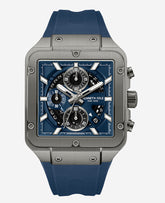 Kenneth Cole Skeleton Automatic Blue Silicone Strap Watch | BLUE