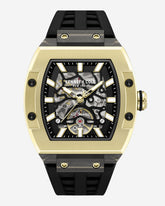 Kenneth Cole Men’s Square Skeleton Watch – Automatic Silicone Band | KC | BLACK