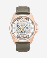 Kenneth Cole Men’s Skeleton Automatic Watch – Rose Gold & Leather | KC | KHAKI