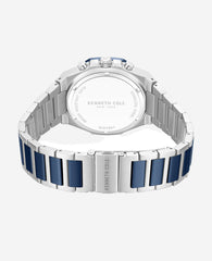 Kenneth Cole Dress Sport Chronograph Two-Tone Stainless Steel Bracelet Watch | TT SILVER/BLUE