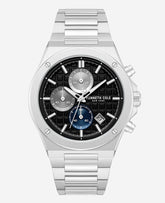 Kenneth Cole Dress Sport Chronograph Black Dial Stainless Steel Bracelet Watch | SILVER
